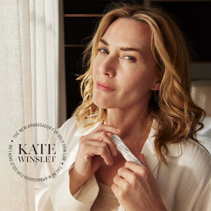 Kate Winslet foto con producto y sello