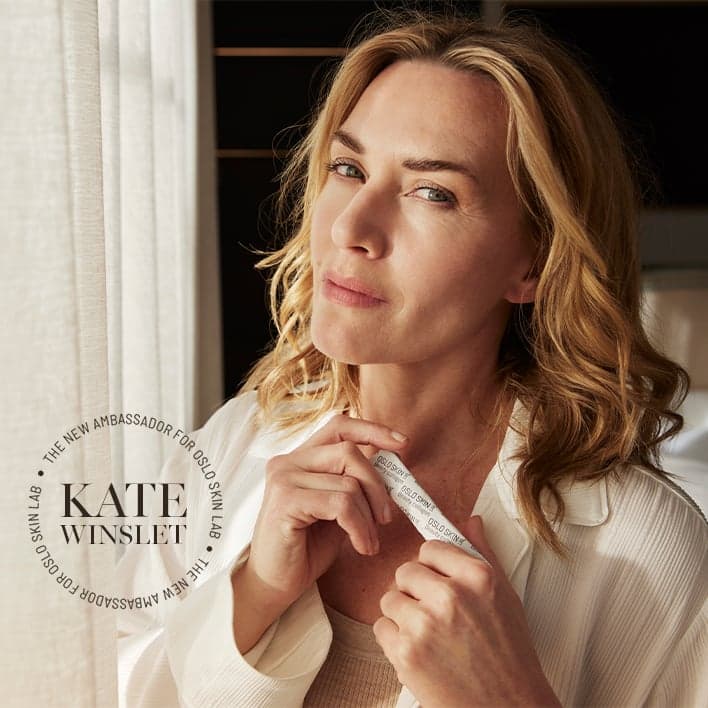 Kate Winslet foto con producto y sello